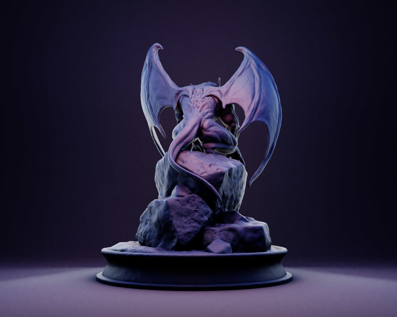 Gargoyle dragon statue 3D print model_1