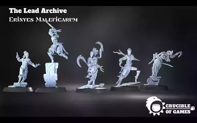 Erinyes Maleficarum pre-supported modular miniatures kit