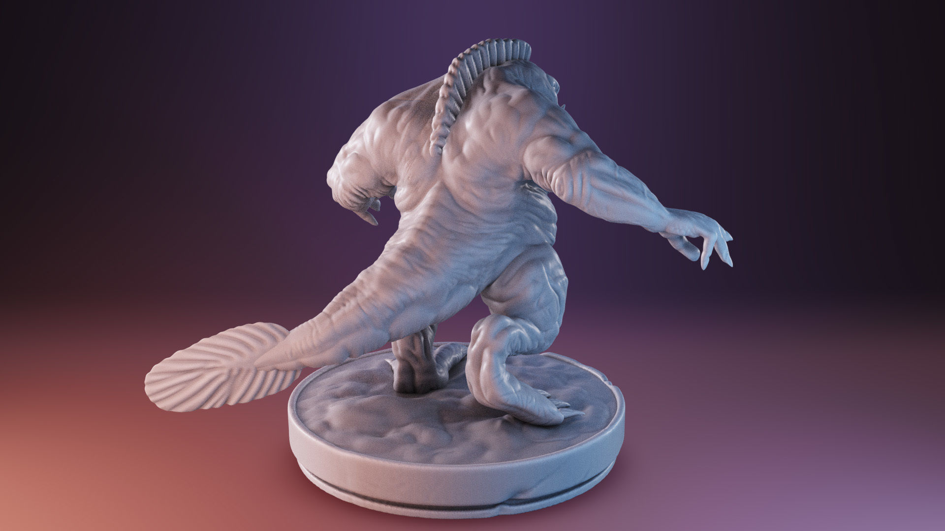 Swamp creature 3D print model_2