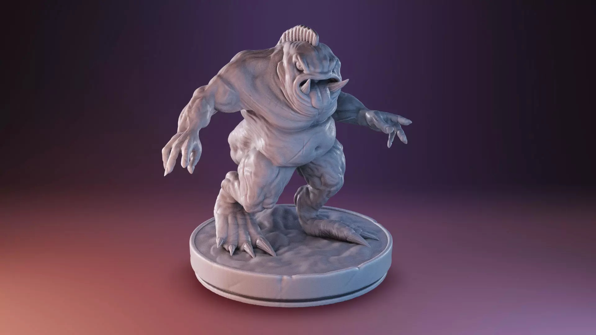 Swamp creature 3D print model_0