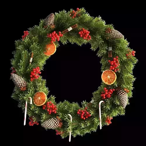 Christmas wreath 66cm 3D model