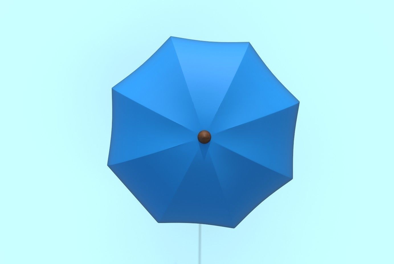 Umbrella blue Low-poly 3D model_11