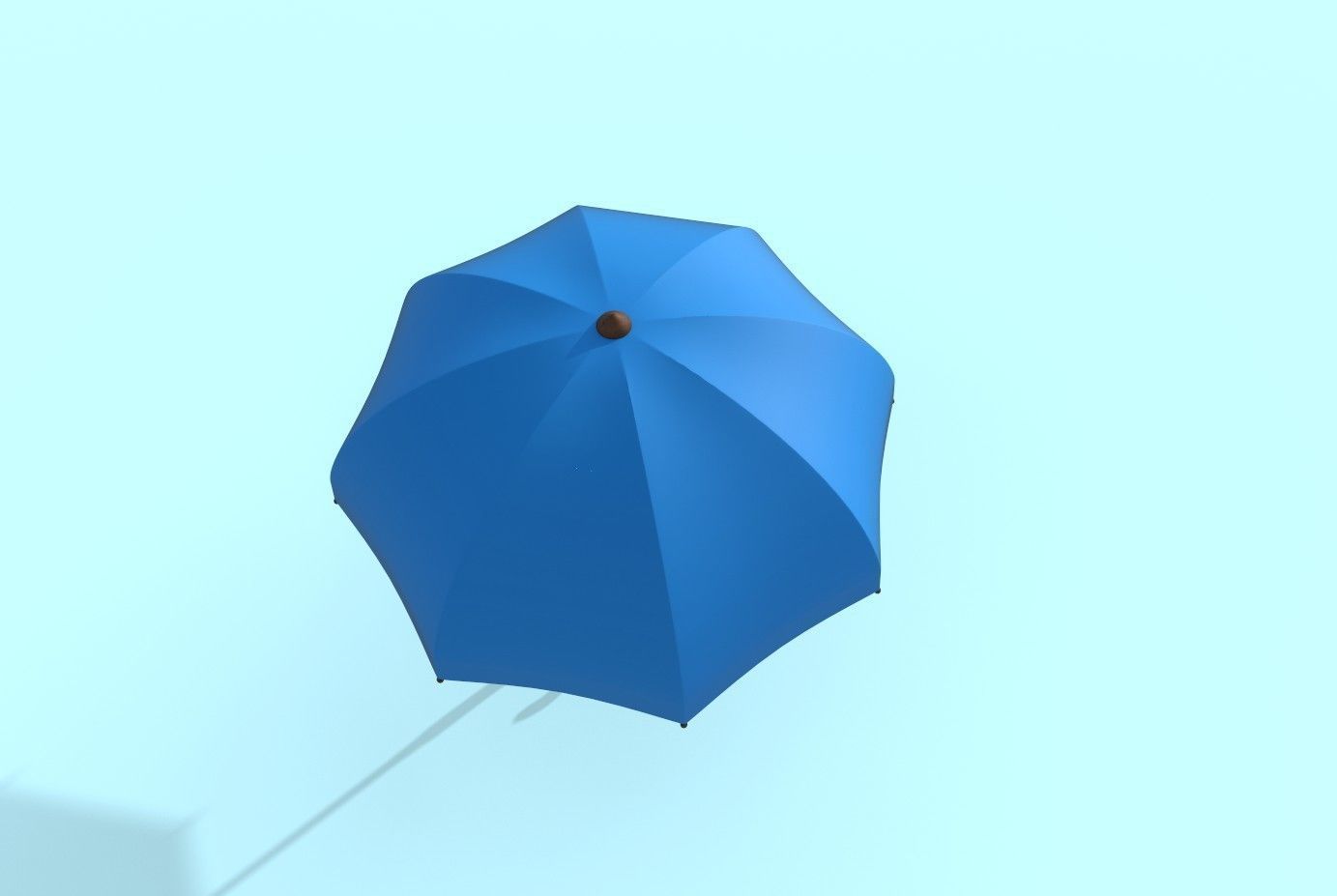 Umbrella blue Low-poly 3D model_1