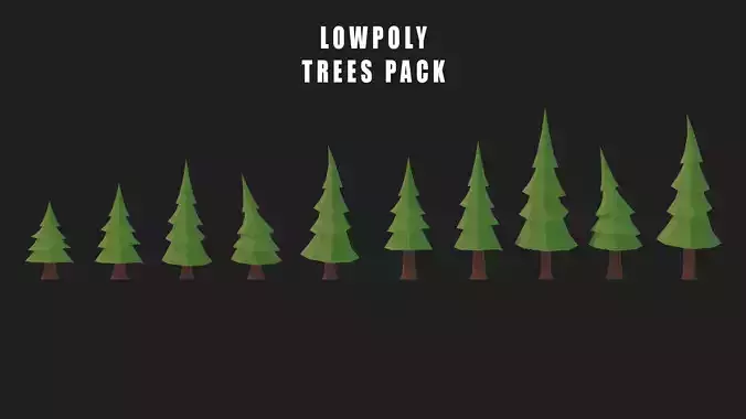 LowPoly Trees 3D model pack Low-poly 3D model