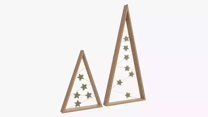 Wooden modern Christmas tree  3D model