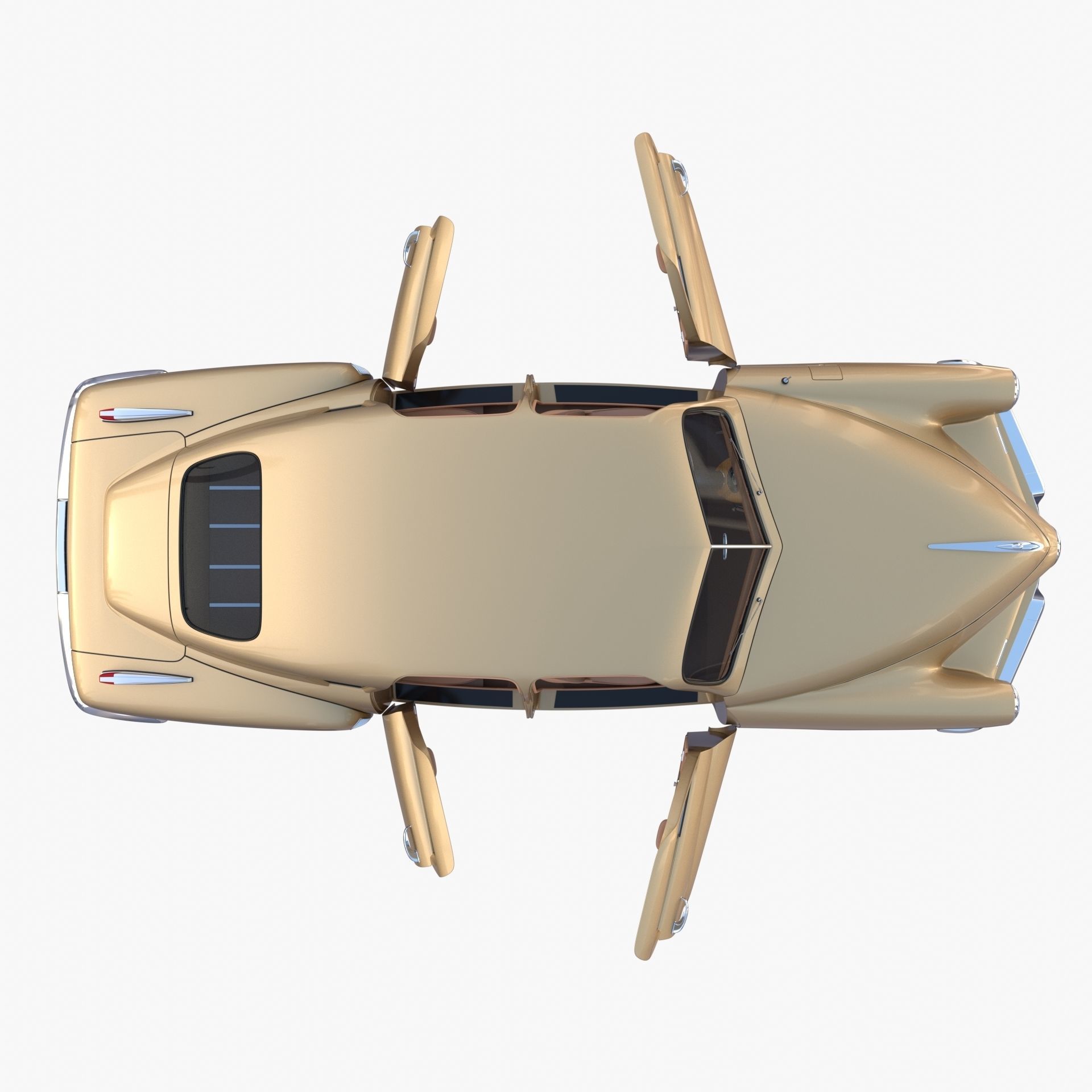 Generic 40s Sedan with interior 3D model_1