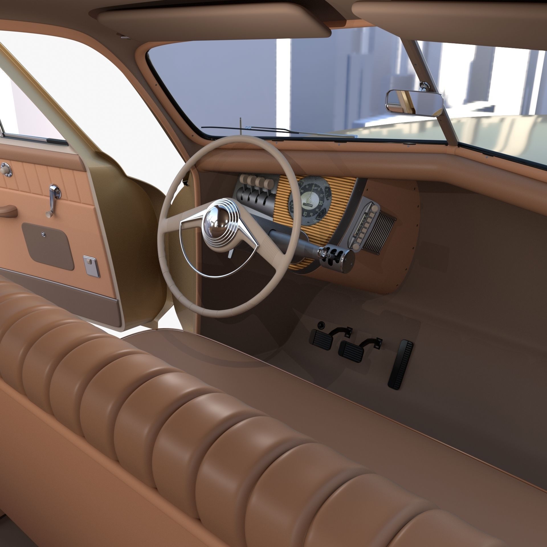 Generic 40s Sedan with interior 3D model_28