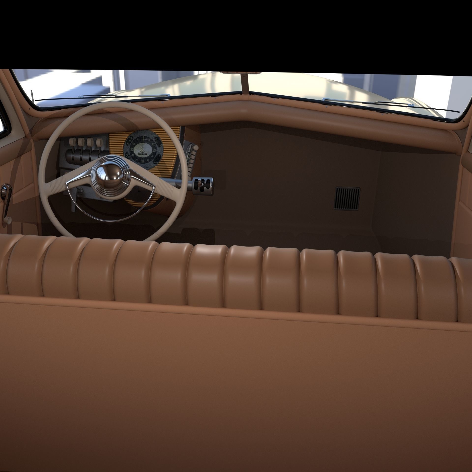 Generic 40s Sedan with interior 3D model_16
