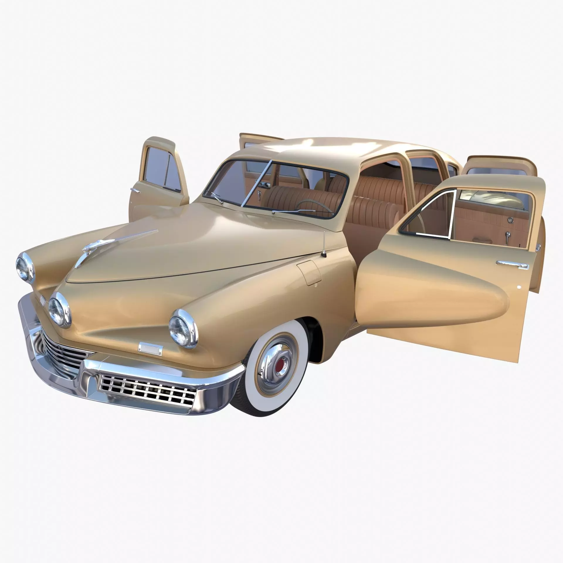 Generic 40s Sedan with interior 3D model_0
