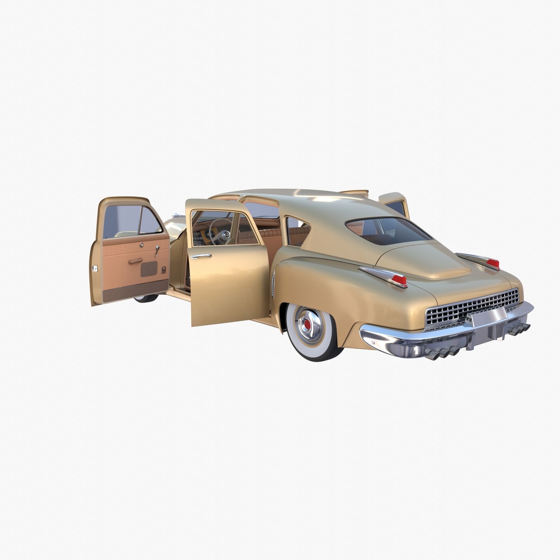 Generic 40s Sedan with interior 3D model_20