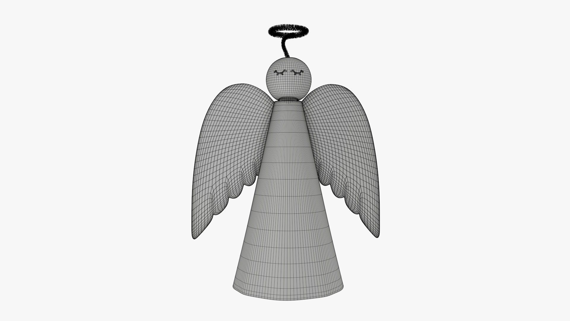 Angel with halo paper 3D model_6