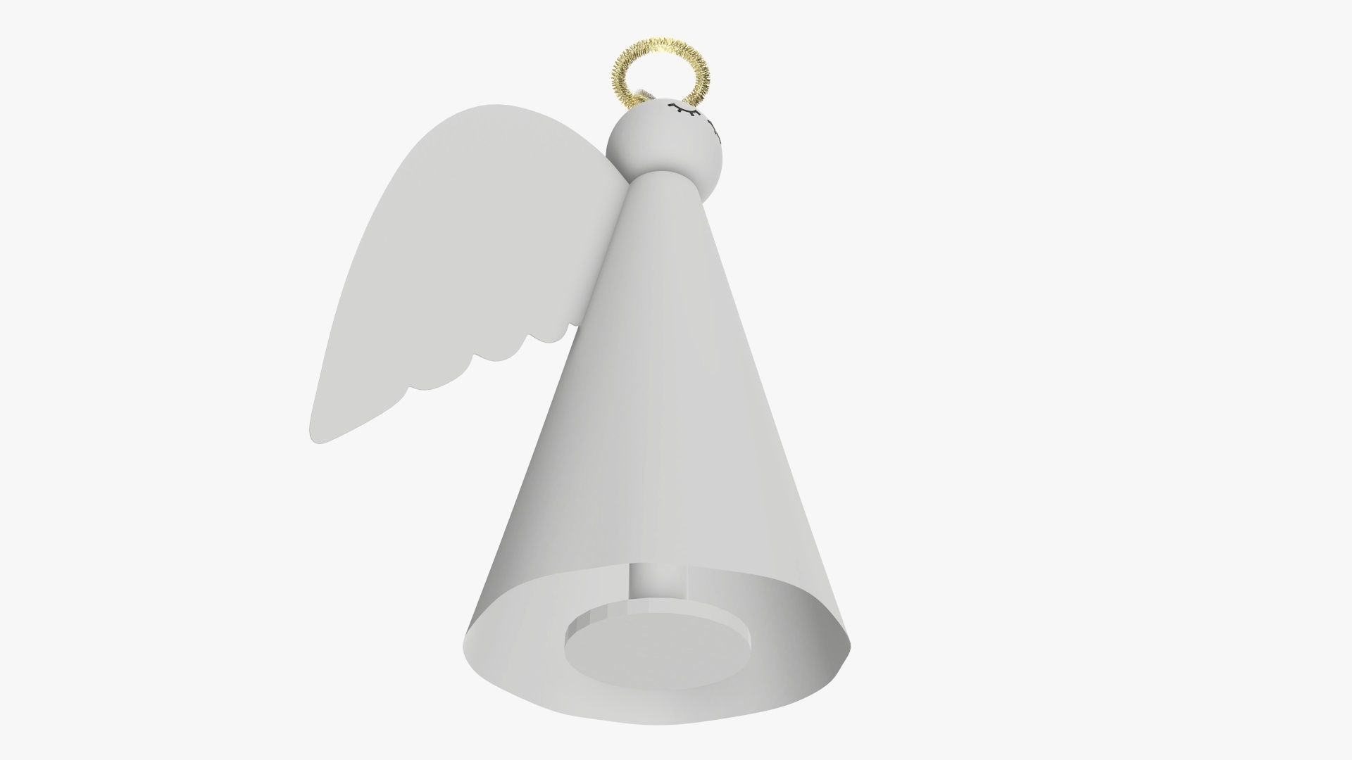 Angel with halo paper 3D model_4