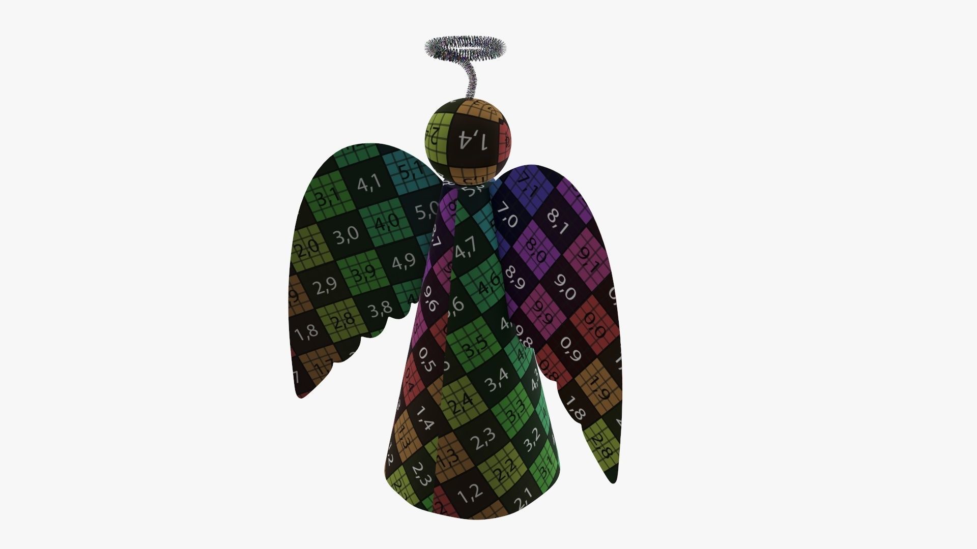 Angel with halo paper 3D model_12