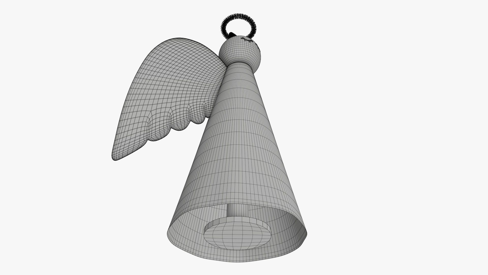 Angel with halo paper 3D model_9