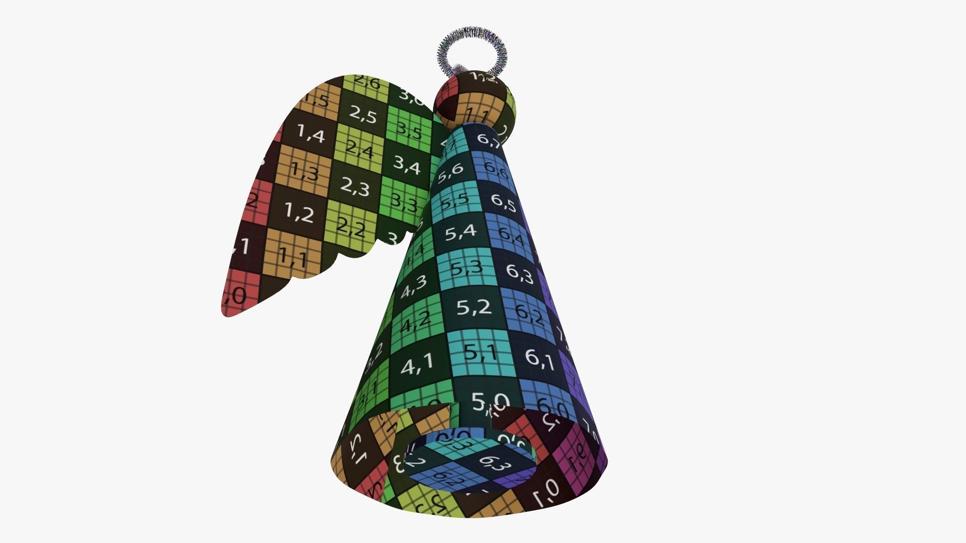 Angel with halo paper 3D model_14