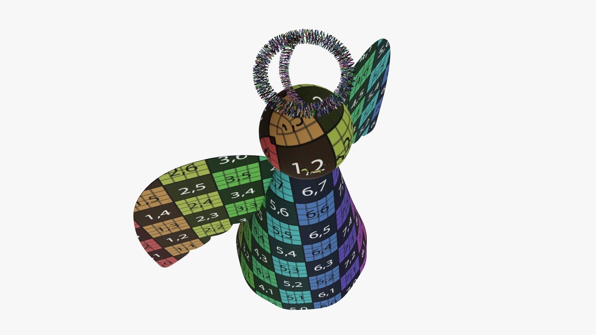 Angel with halo paper 3D model_13