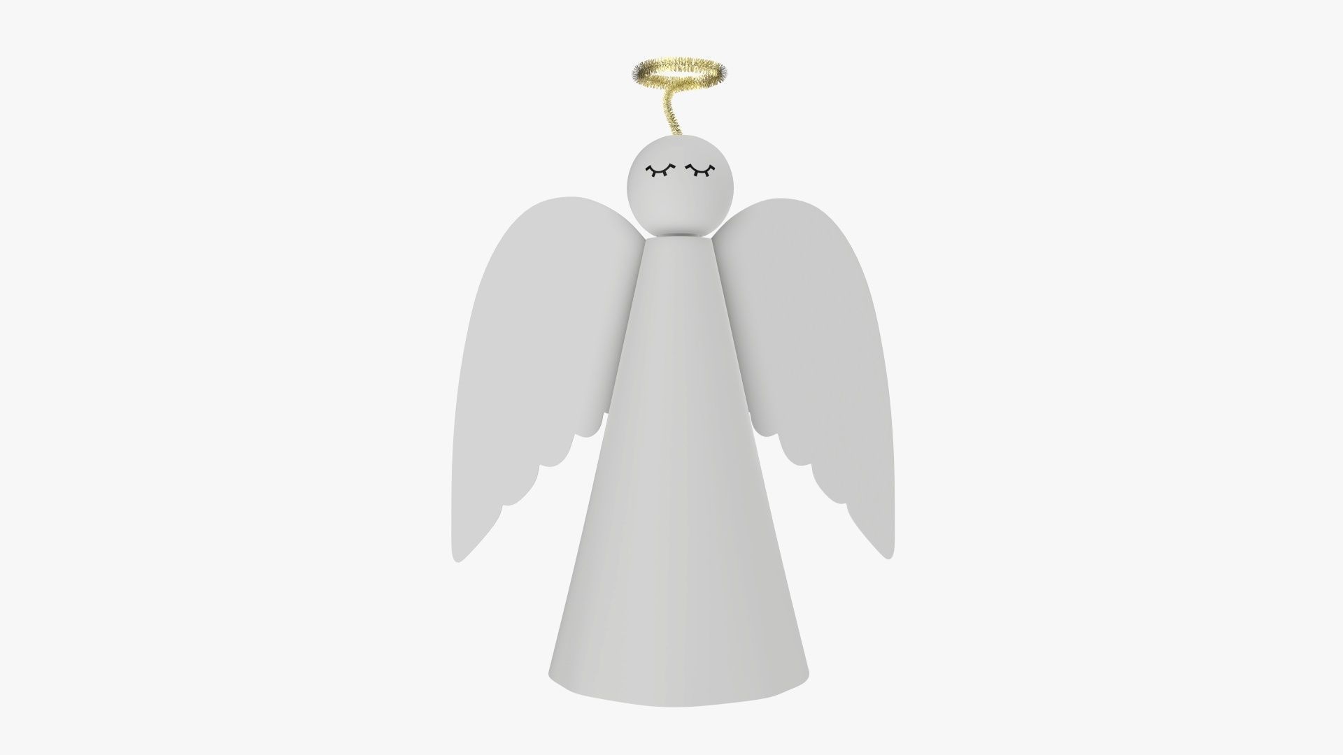 Angel with halo paper 3D model_1