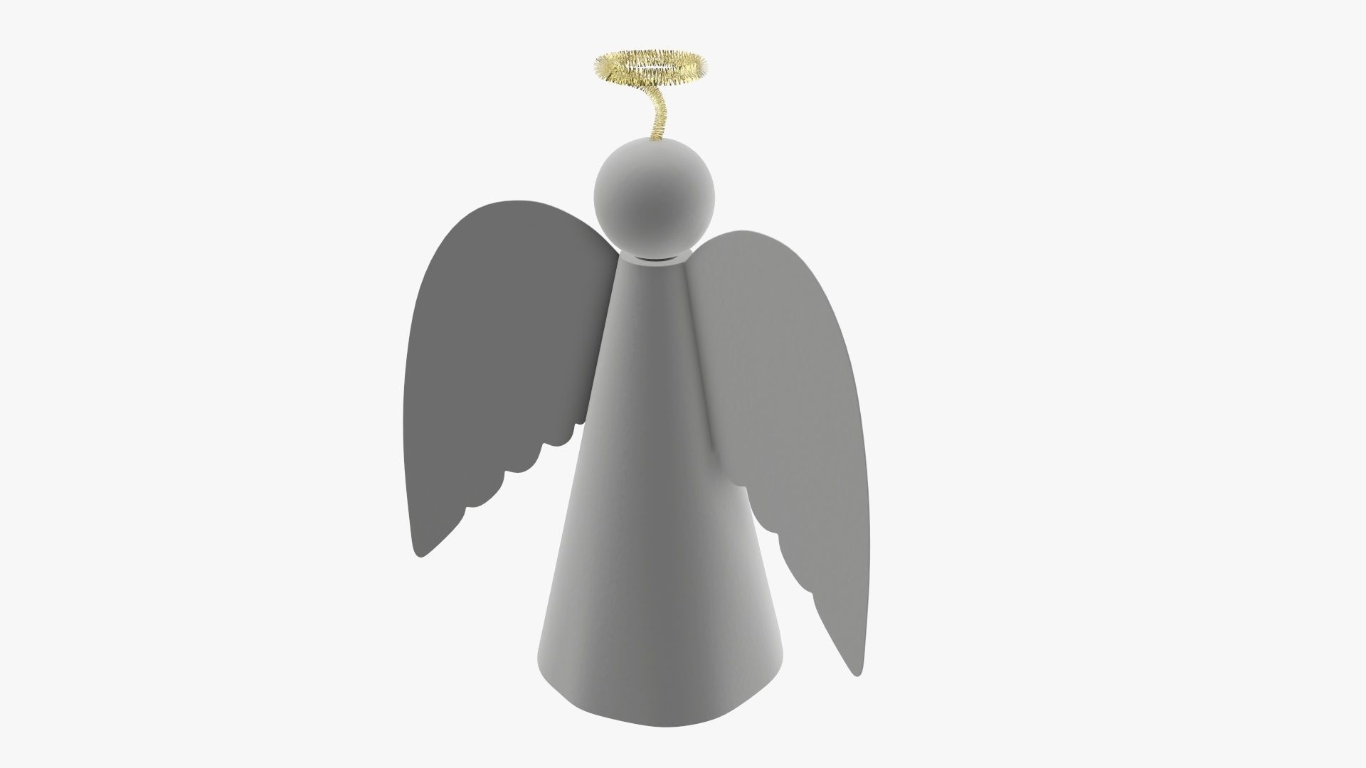 Angel with halo paper 3D model_2