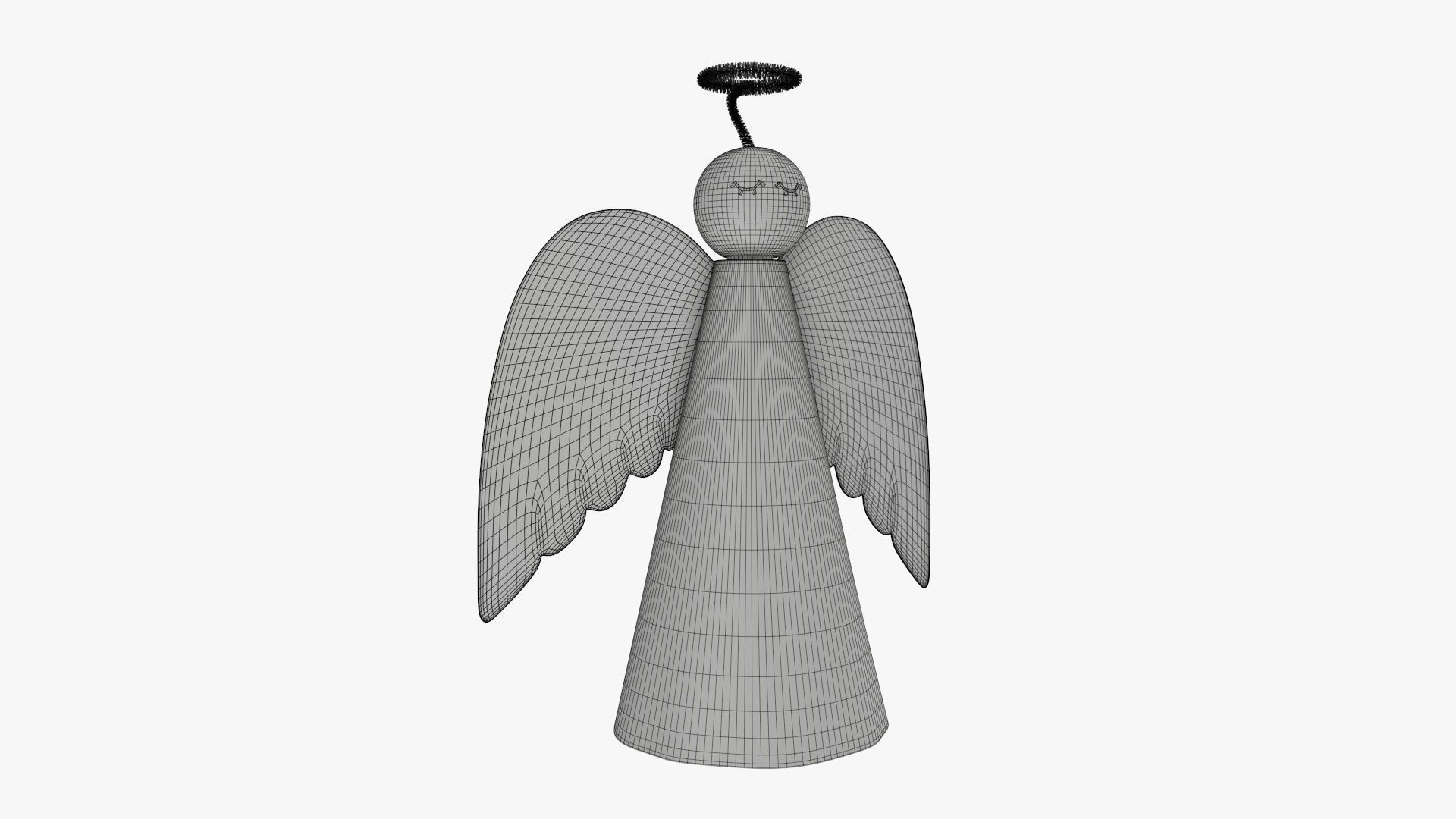 Angel with halo paper 3D model_5
