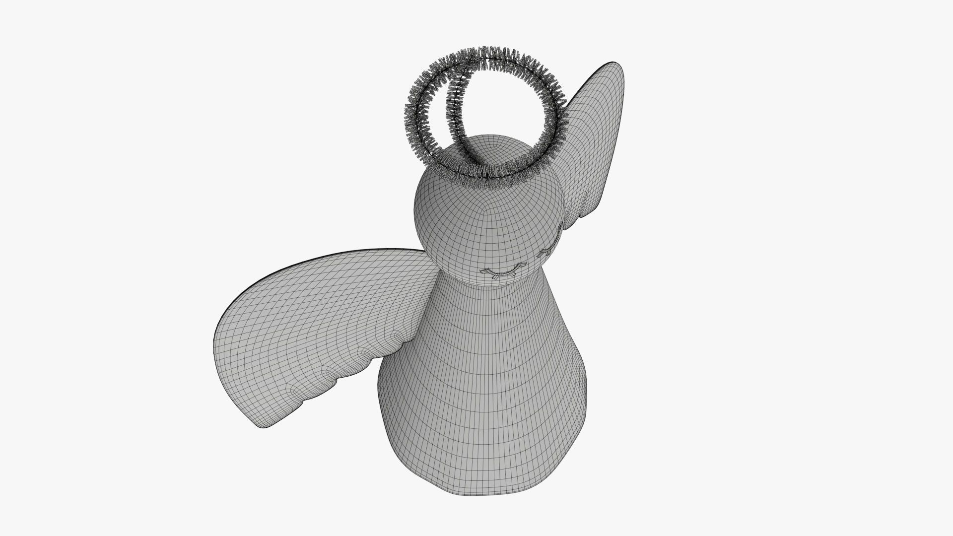 Angel with halo paper 3D model_8