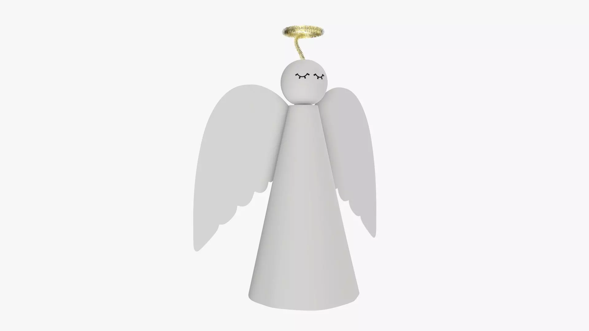 Angel with halo paper 3D model_0
