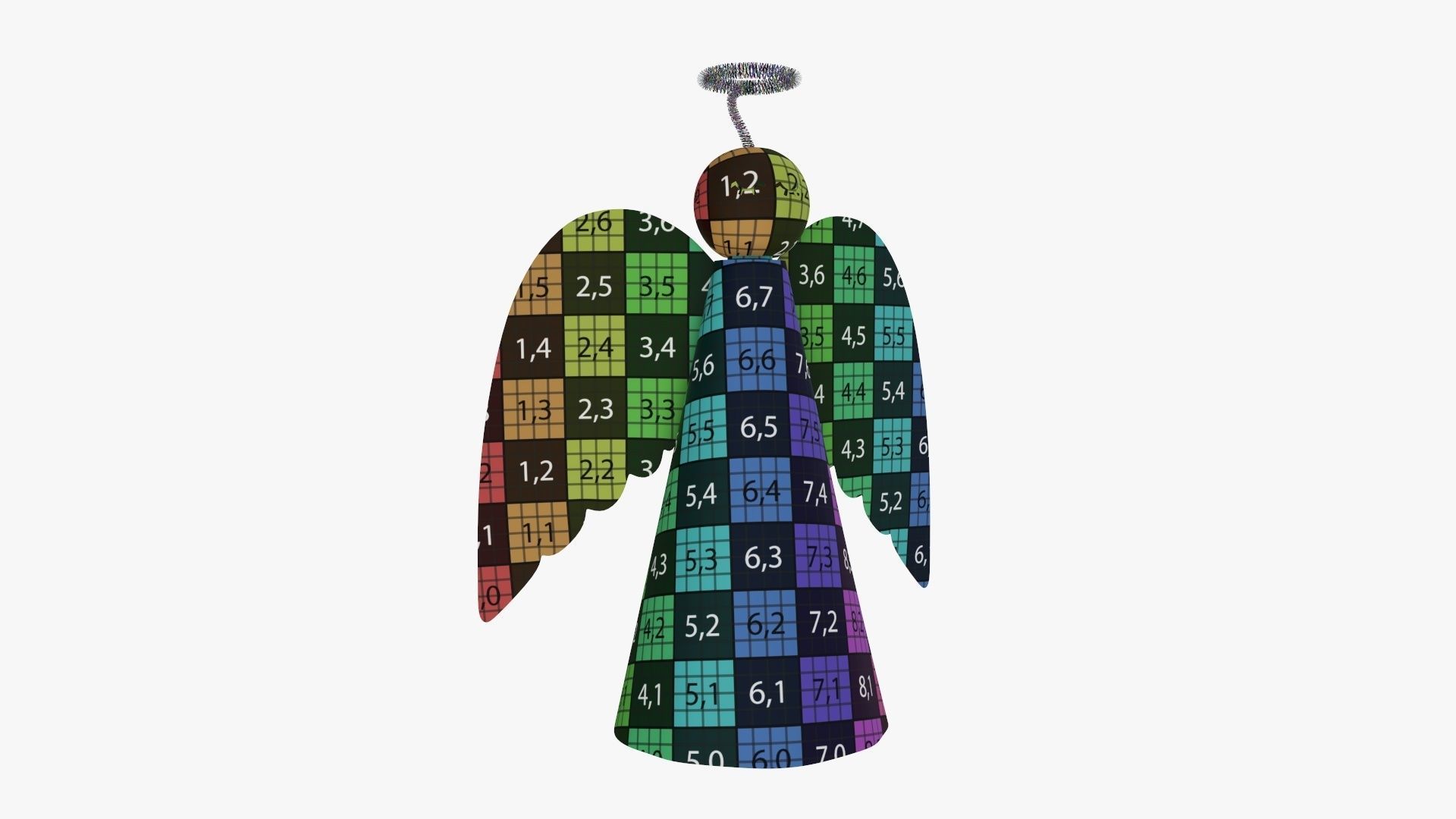 Angel with halo paper 3D model_10