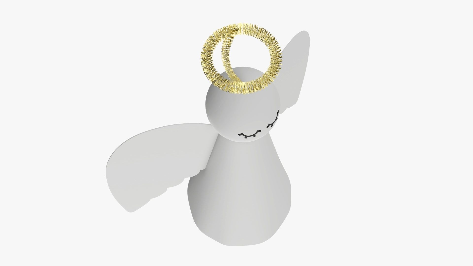 Angel with halo paper 3D model_3