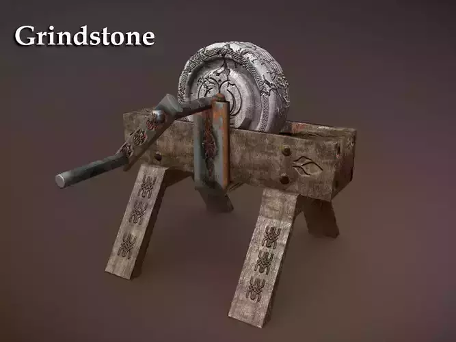 Grindstone wheel Low-poly 3D model