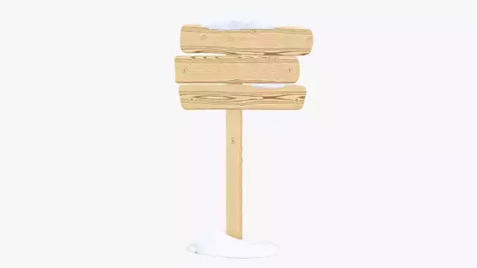 Wooden signboards snowy 3D model