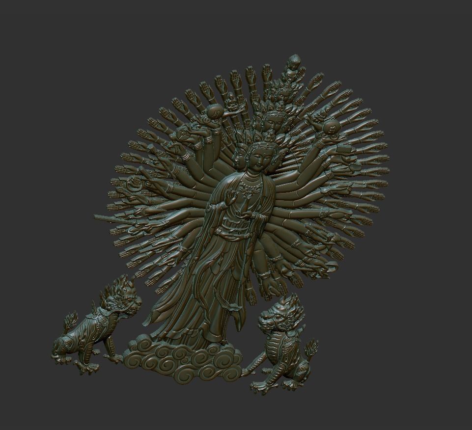 Kwanyin Bodhisattva 3D print model_7