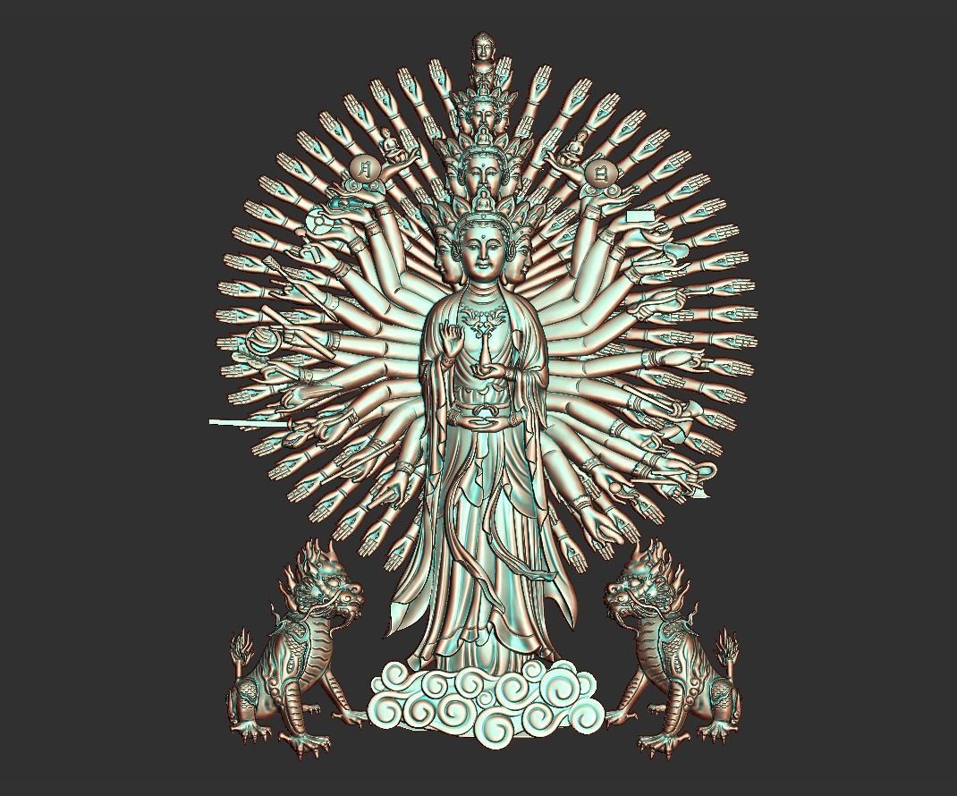 Kwanyin Bodhisattva 3D print model_2