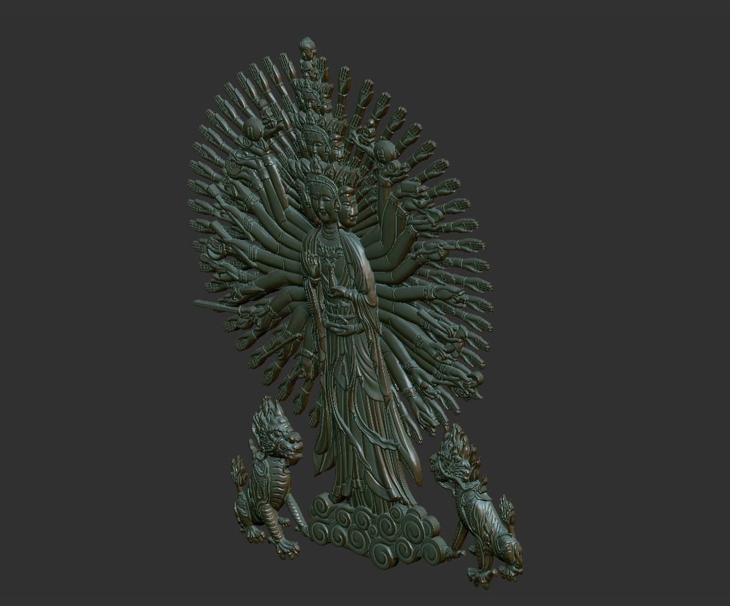 Kwanyin Bodhisattva 3D print model_8