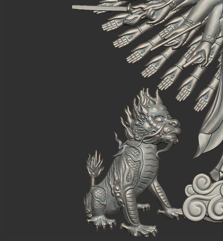 Kwanyin Bodhisattva 3D print model_9