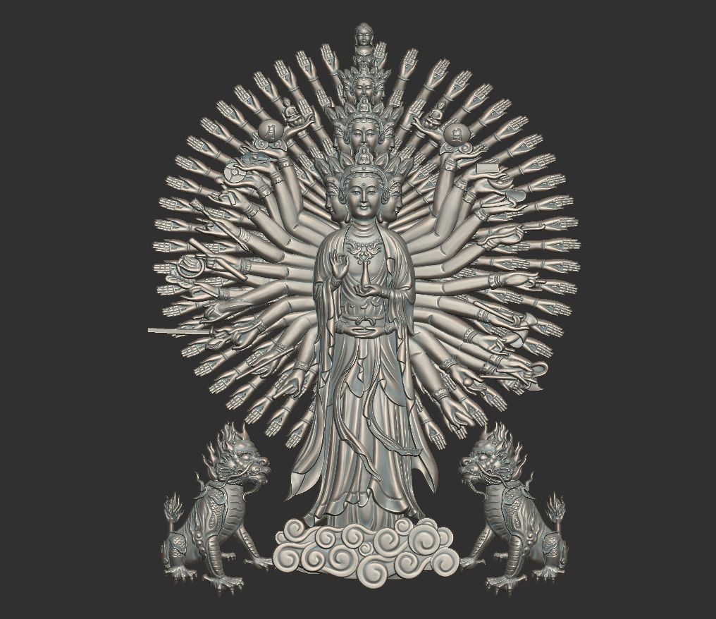 Kwanyin Bodhisattva 3D print model_4