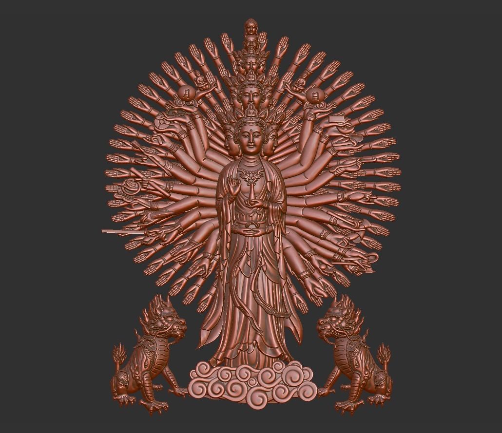 Kwanyin Bodhisattva 3D print model_5