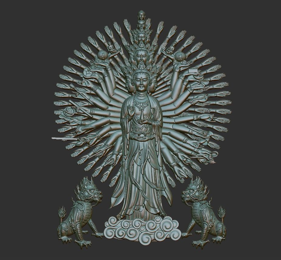Kwanyin Bodhisattva 3D print model_6