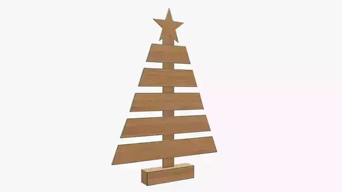 Christmas tree wooden 3D model