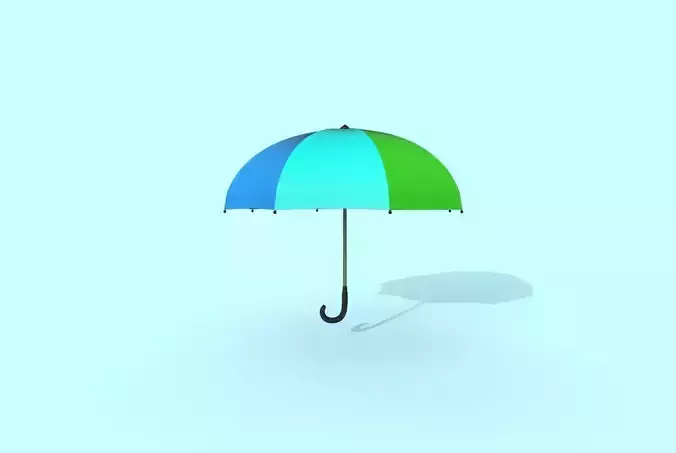 Umbrella colorful Low-poly 3D model