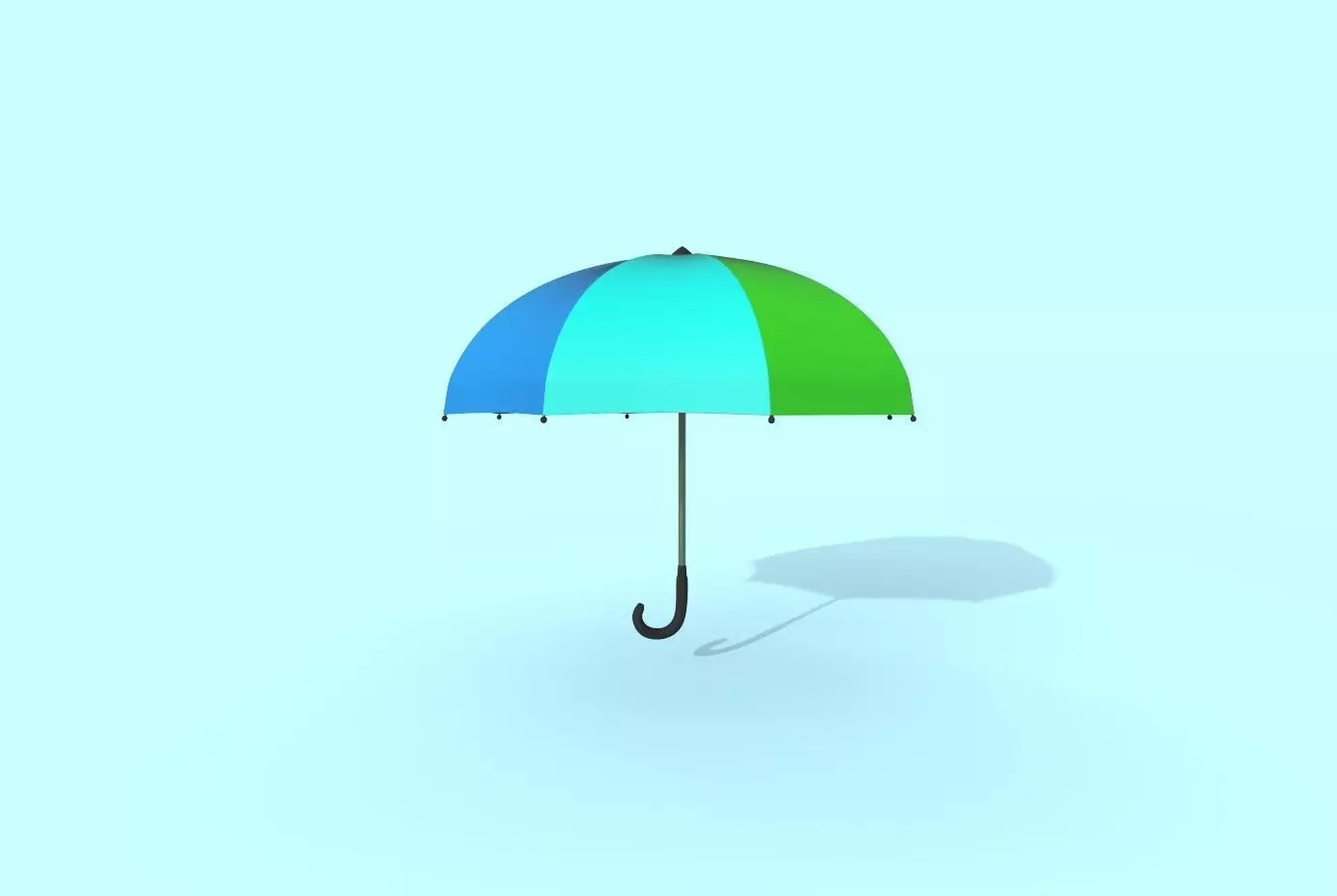 Umbrella colorful Low-poly 3D model