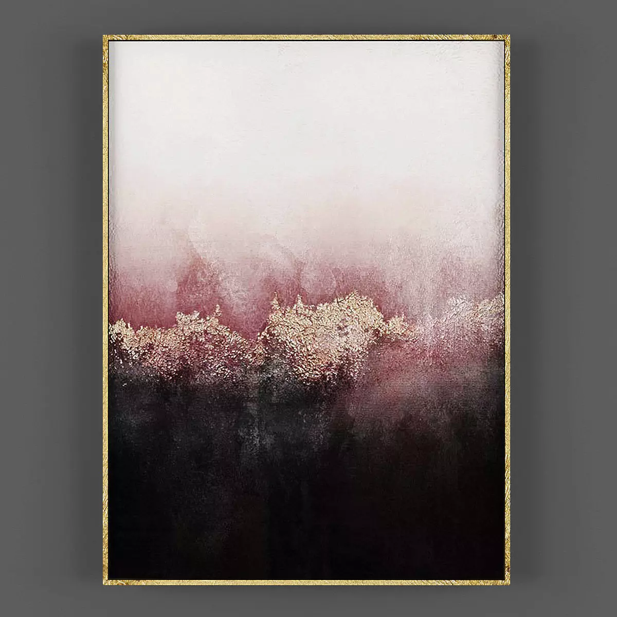 Art150 abstract painting with gold frame Low-poly 3D model