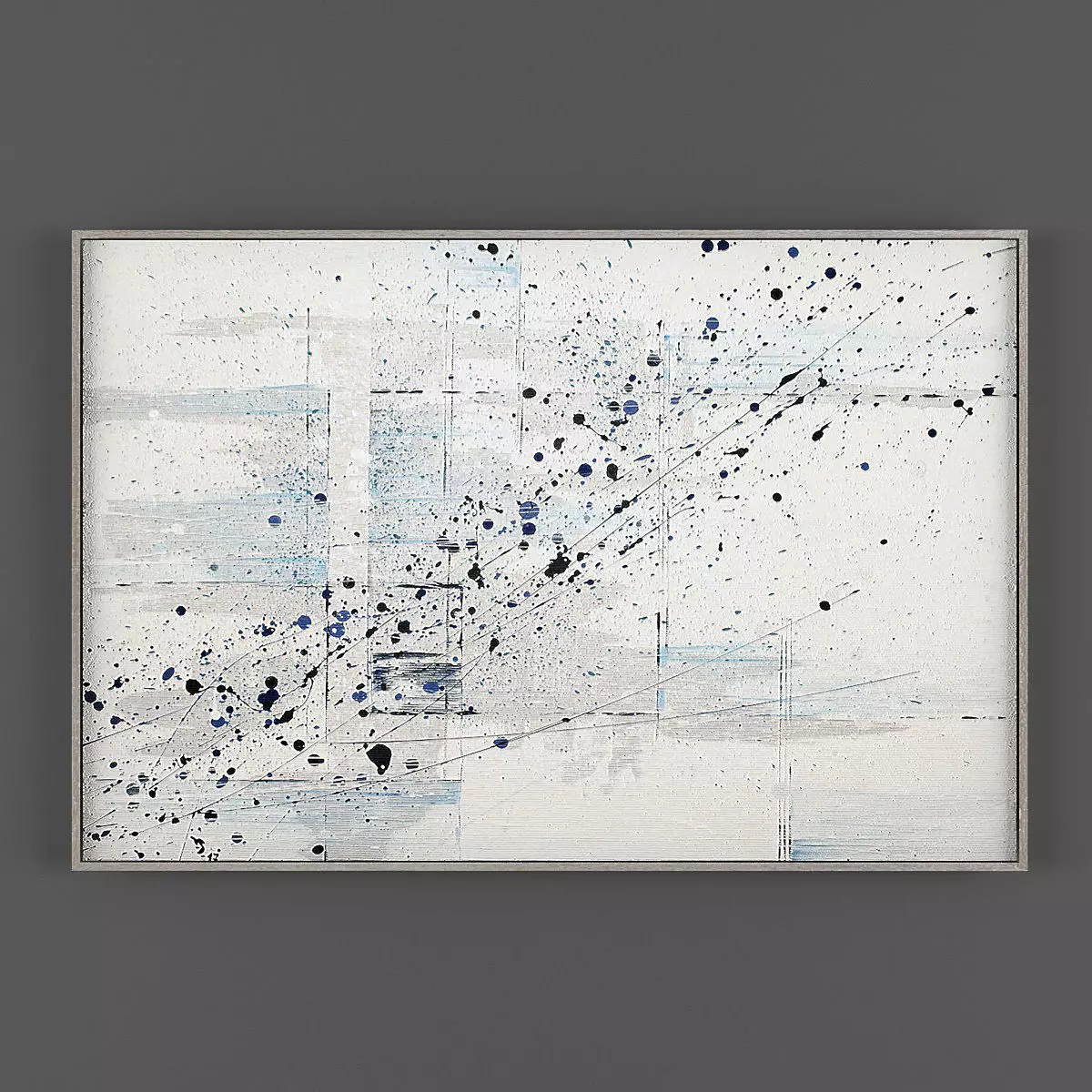 Art155 abstract painting with splatters Low-poly 3D model_0