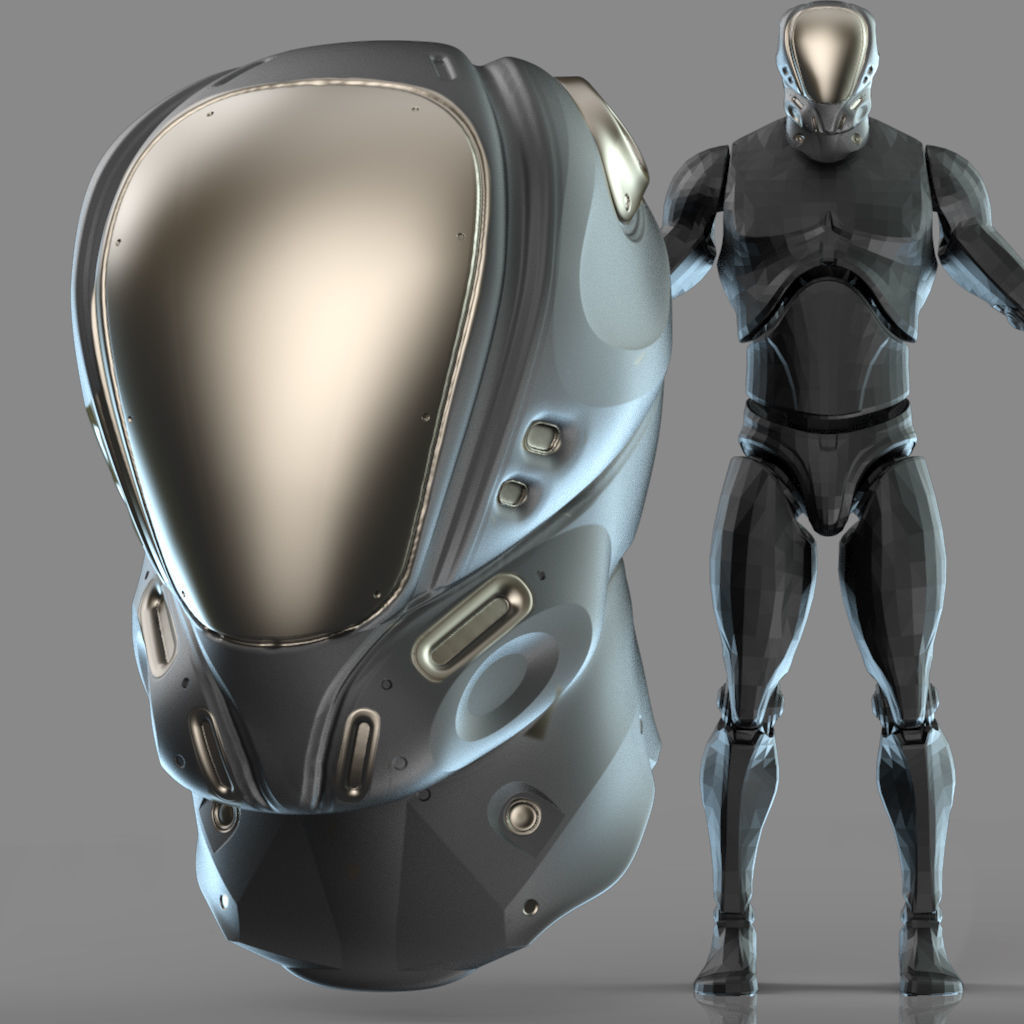 IMM 20 Scifi Helmets KitBash with Uvs - Plus LP HP 3D model_11