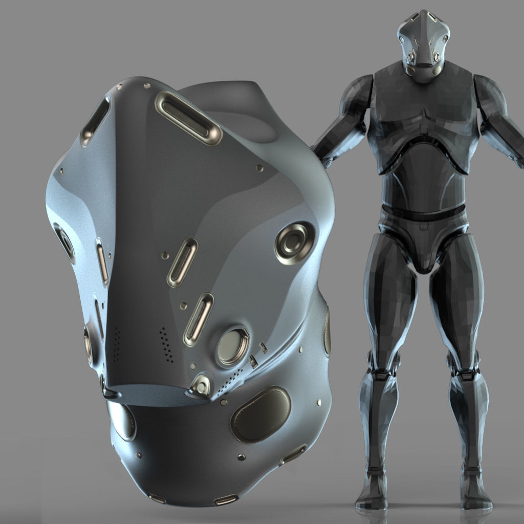 IMM 20 Scifi Helmets KitBash with Uvs - Plus LP HP 3D model_4