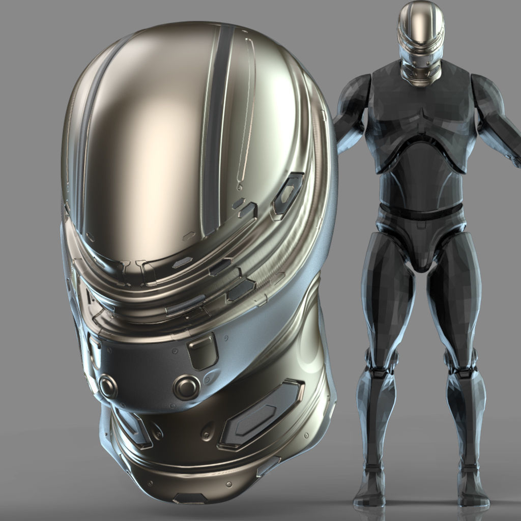 IMM 20 Scifi Helmets KitBash with Uvs - Plus LP HP 3D model_6