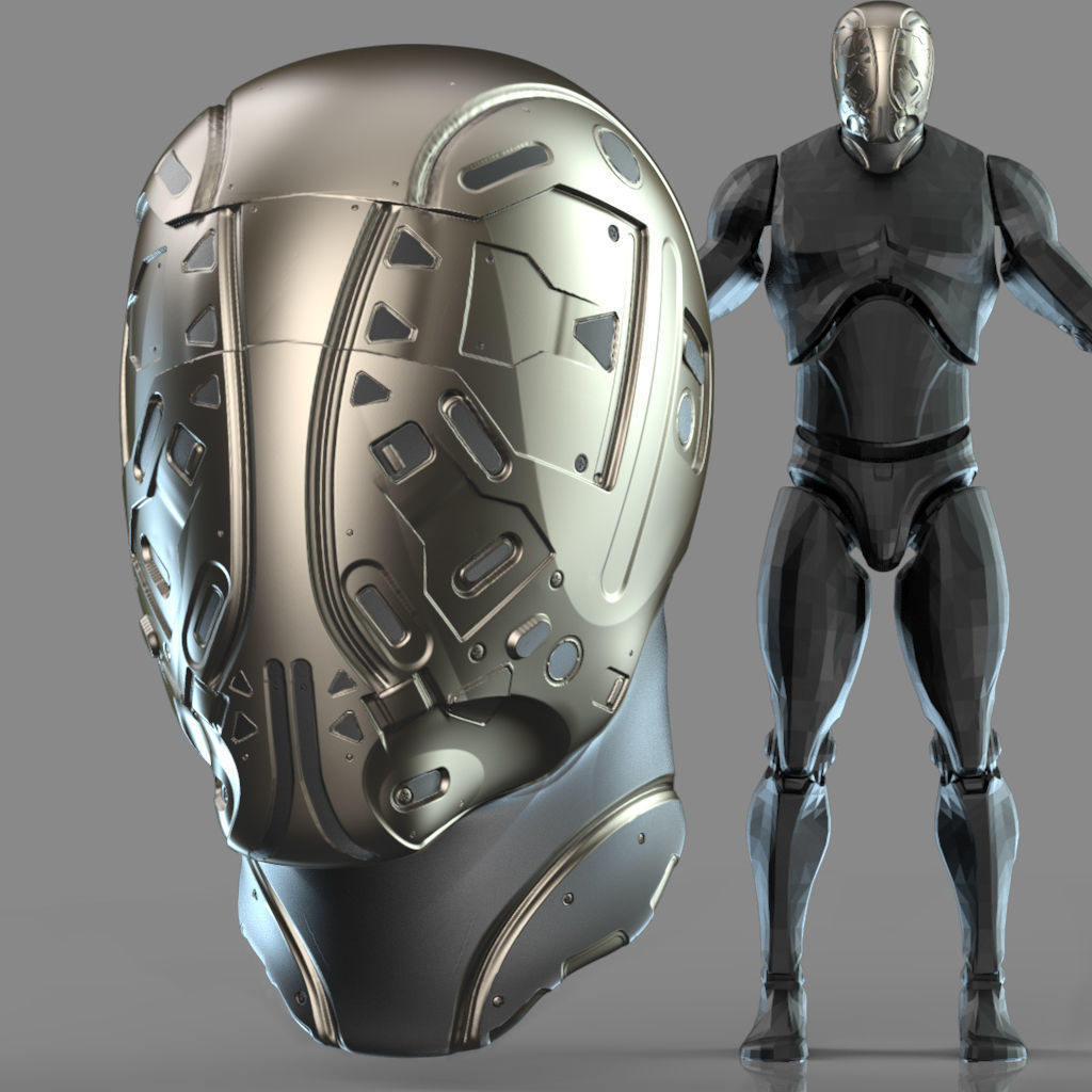 IMM 20 Scifi Helmets KitBash with Uvs - Plus LP HP 3D model_13