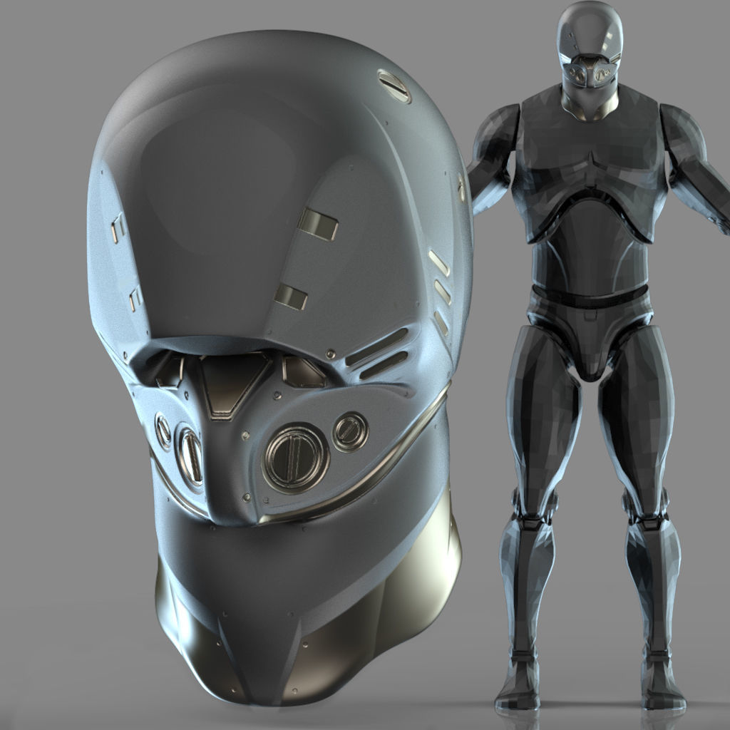 IMM 20 Scifi Helmets KitBash with Uvs - Plus LP HP 3D model_5