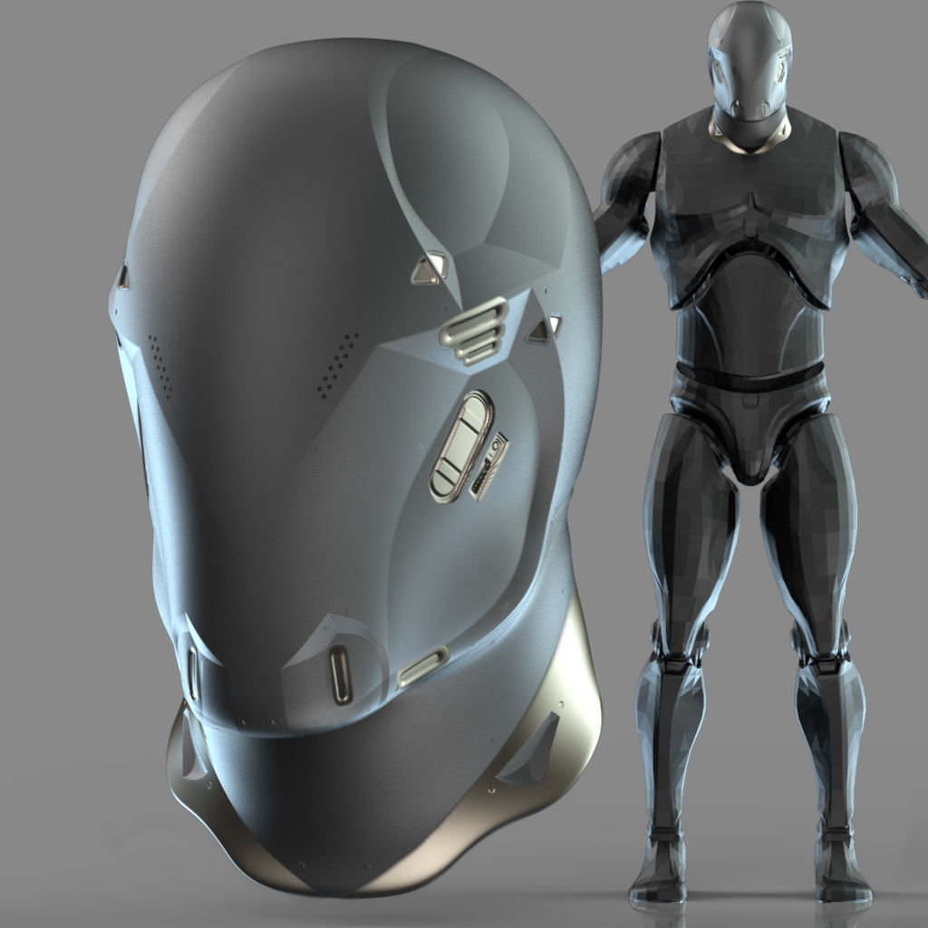 IMM 20 Scifi Helmets KitBash with Uvs - Plus LP HP 3D model_16