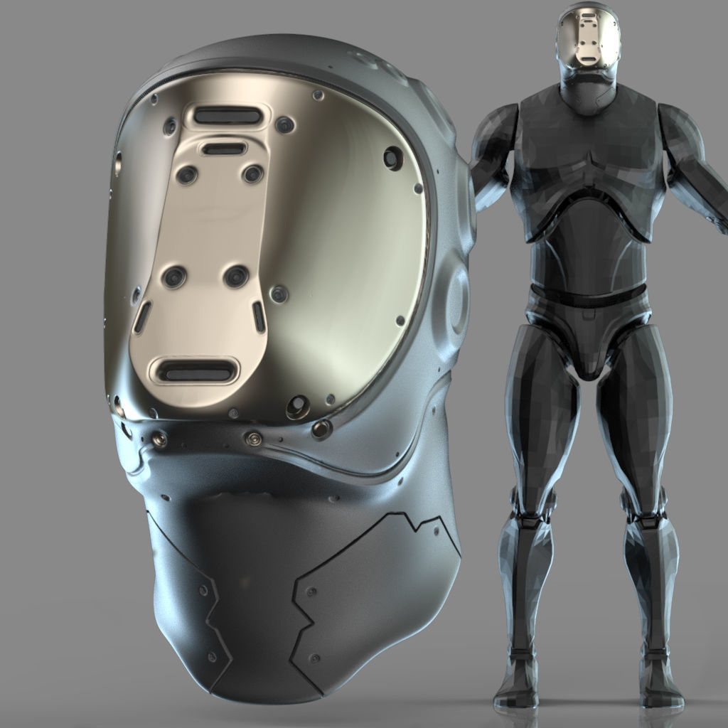 IMM 20 Scifi Helmets KitBash with Uvs - Plus LP HP 3D model_12