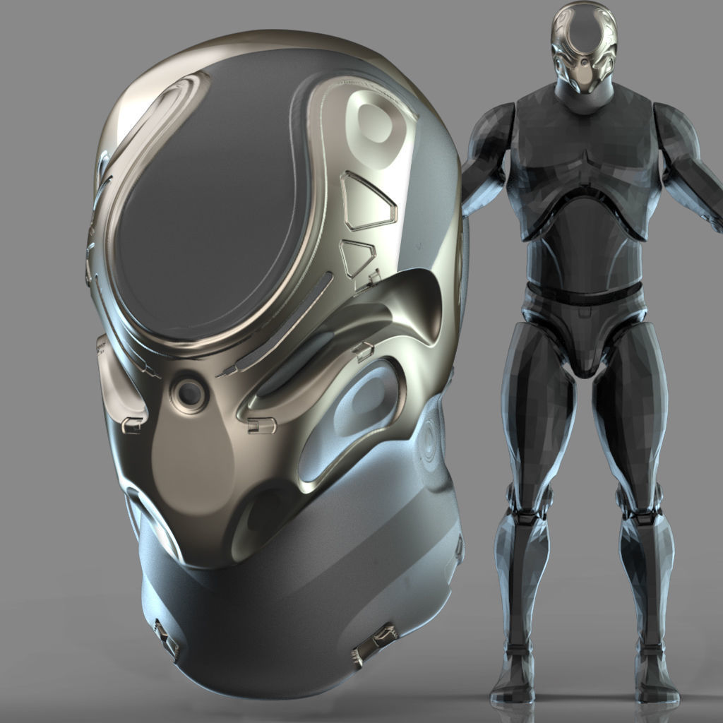 IMM 20 Scifi Helmets KitBash with Uvs - Plus LP HP 3D model_1