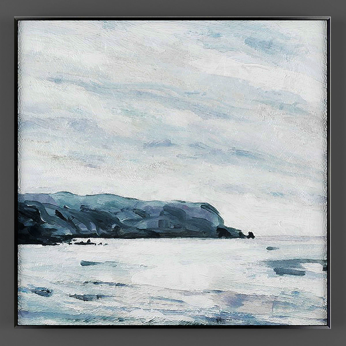 Art159 abstract painting in gold frame Low-poly 3D model_2